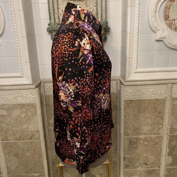 Draper's & Damon's. Size PL. Semi Sheer Long Sleeve Button Front Shirt. B57 - Picture 2 of 5